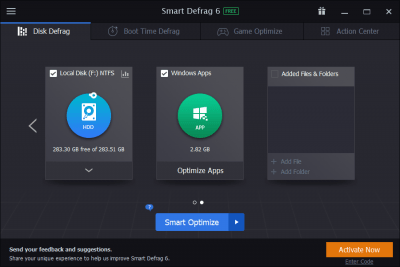 Screenshot of the application IObit Smart Defrag - #2