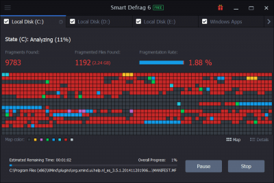 Screenshot of the application IObit Smart Defrag - #3