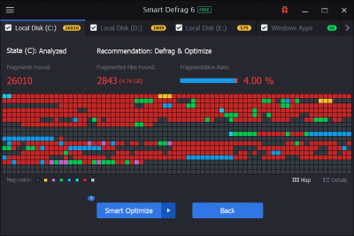 Screenshot of the application IObit Smart Defrag - #4