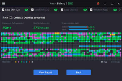 Screenshot of the application IObit Smart Defrag - #6