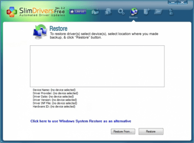 Screenshot of the application SlimDrivers - #4
