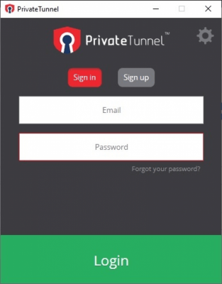 Screenshot of the application PrivateTunnel - #1