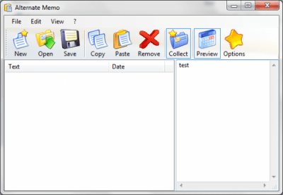 Screenshot of the application Alternate Memo - #1