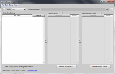 Screenshot of the application TexFinderX - #1