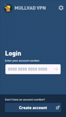 Screenshot of the application Mullvad VPN - #1
