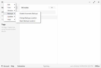 Screenshot of the application Standard Notes for Windows - #3