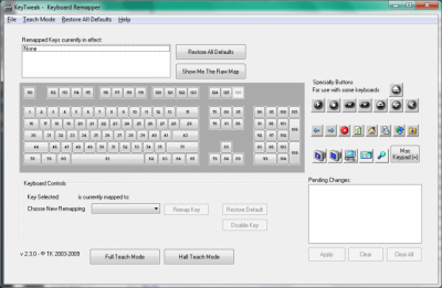 Screenshot of the application KeyTweak - #1