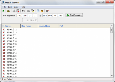 Screenshot of the application Free IP Scanner - #1