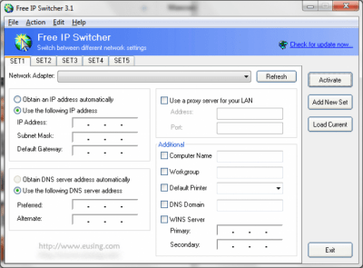 Screenshot of the application Free IP Switcher - #1