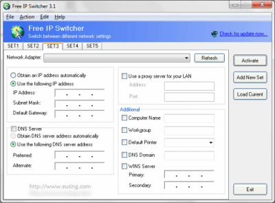 Screenshot of the application Free IP Switcher - #3