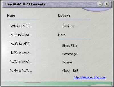 Screenshot of the application Free WMA MP3 Converter - #1