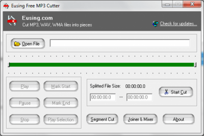 Screenshot of the application Eusing Free MP3 Cutter - #1