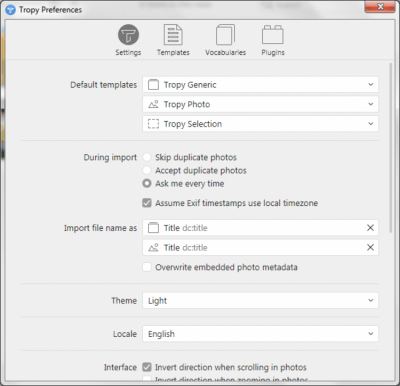 Screenshot of the application Tropy - #3