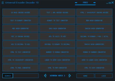 Screenshot of the application Universal Encoder Decoder - #1