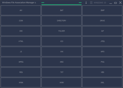 Screenshot of the application Windows File Association Manager - #1