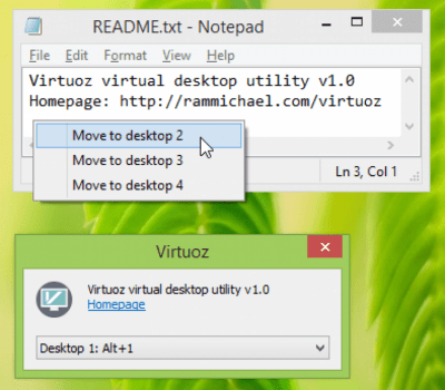 Screenshot of the application Virtuoz - #1