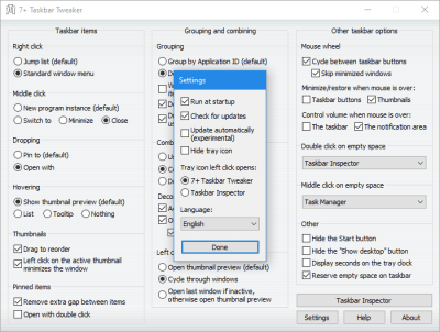 Screenshot of the application 7+ Taskbar Tweaker - #4