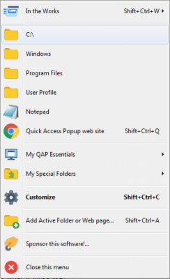 Screenshot of the application Quick Access Popup - #2