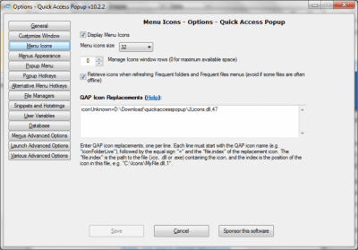 Screenshot of the application Quick Access Popup - #3