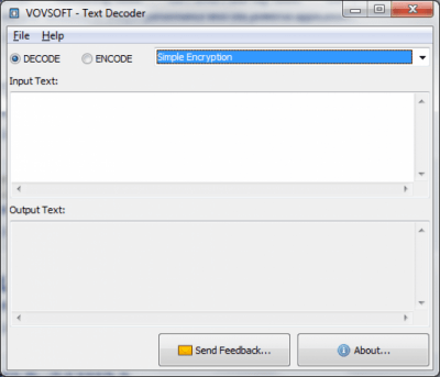 Screenshot of the application Text Decoder - #1