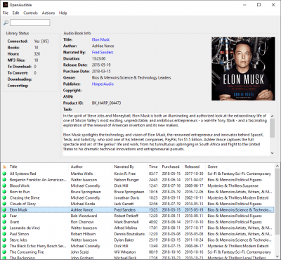 Screenshot of the application OpenAudible - #1