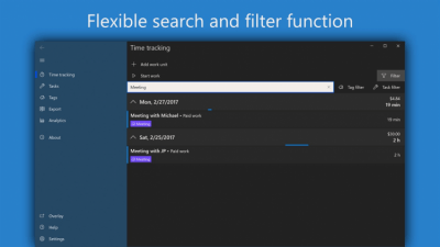 Screenshot of the application WorkingHours - #5