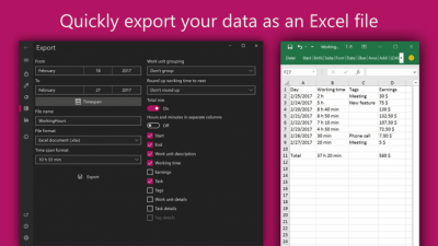 Screenshot of the application WorkingHours - #6