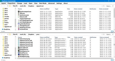 Screenshot of the application Explorer Commander - #4