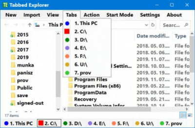 Screenshot of the application Tabbed Explorer - #4