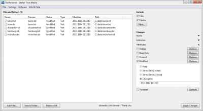 Screenshot of the application FileRenamer - #1