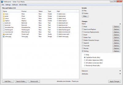 Screenshot of the application FileRenamer - #4