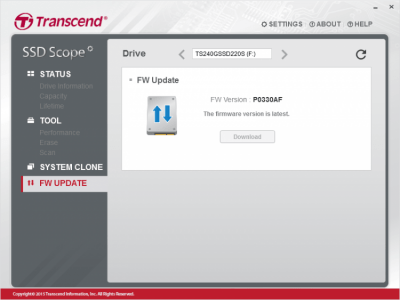 Screenshot of the application Transcend SSD Scope - #4