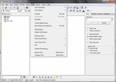 Screenshot of the application KeyNote NF - #4