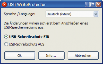 Screenshot of the application USB WriteProtector - #1