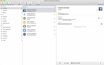 Screenshot of the application SafeInCloud - Password Manager - #1