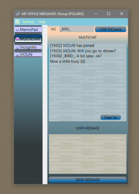 Screenshot of the application My Office Messager (MOM) - #2
