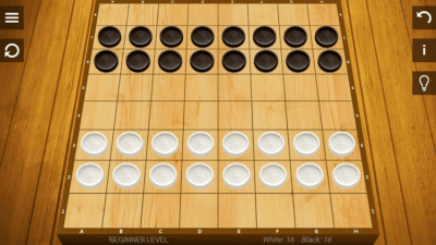 Screenshot of the application English Checkers - #7