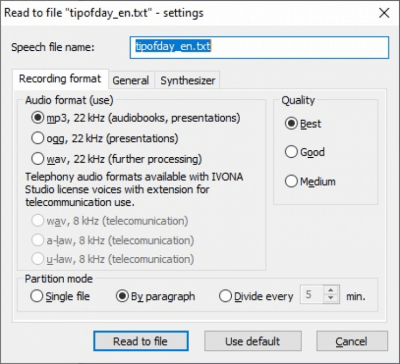 Screenshot of the application IVONA Reader - #3