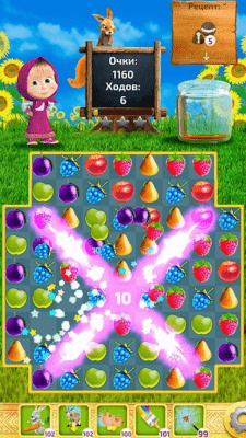 Screenshot of the application Masha and the Bear: Three in a Row Arcade without Internet - #8