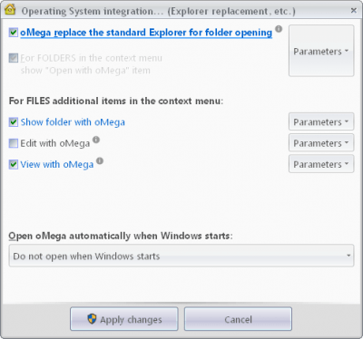 Screenshot of the application oMega Commander - #8