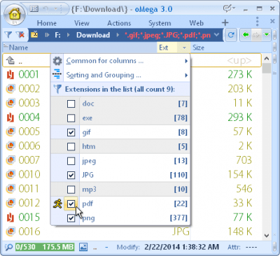 Screenshot of the application oMega Commander - #10
