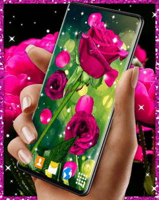 Screenshot of the application Pink Rose Live Wallpaper 3D Roses 4K Wallpapers - #1