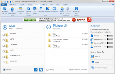 Screenshot of the application WinZIP - #3