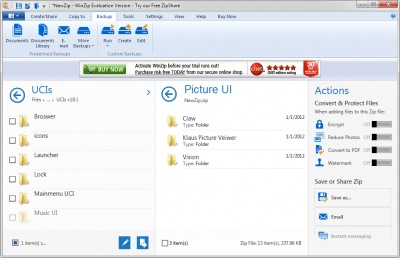 Screenshot of the application WinZIP - #4