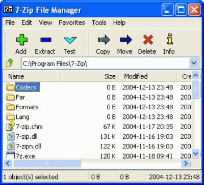 Screenshot of the application 7-Zip - #1