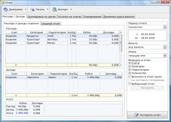 Screenshot of the application Home accounting - #3
