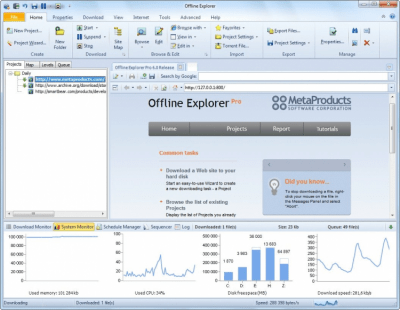 Screenshot of the application Offline Explorer Pro - #1