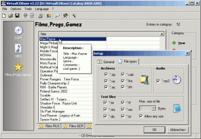 Screenshot of the application VirtualCDBase - #1