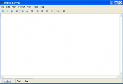 Screenshot of the application MyPad v2.0b - #1
