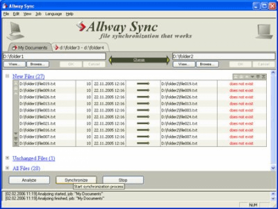 Screenshot of the application Allway Sync - #1